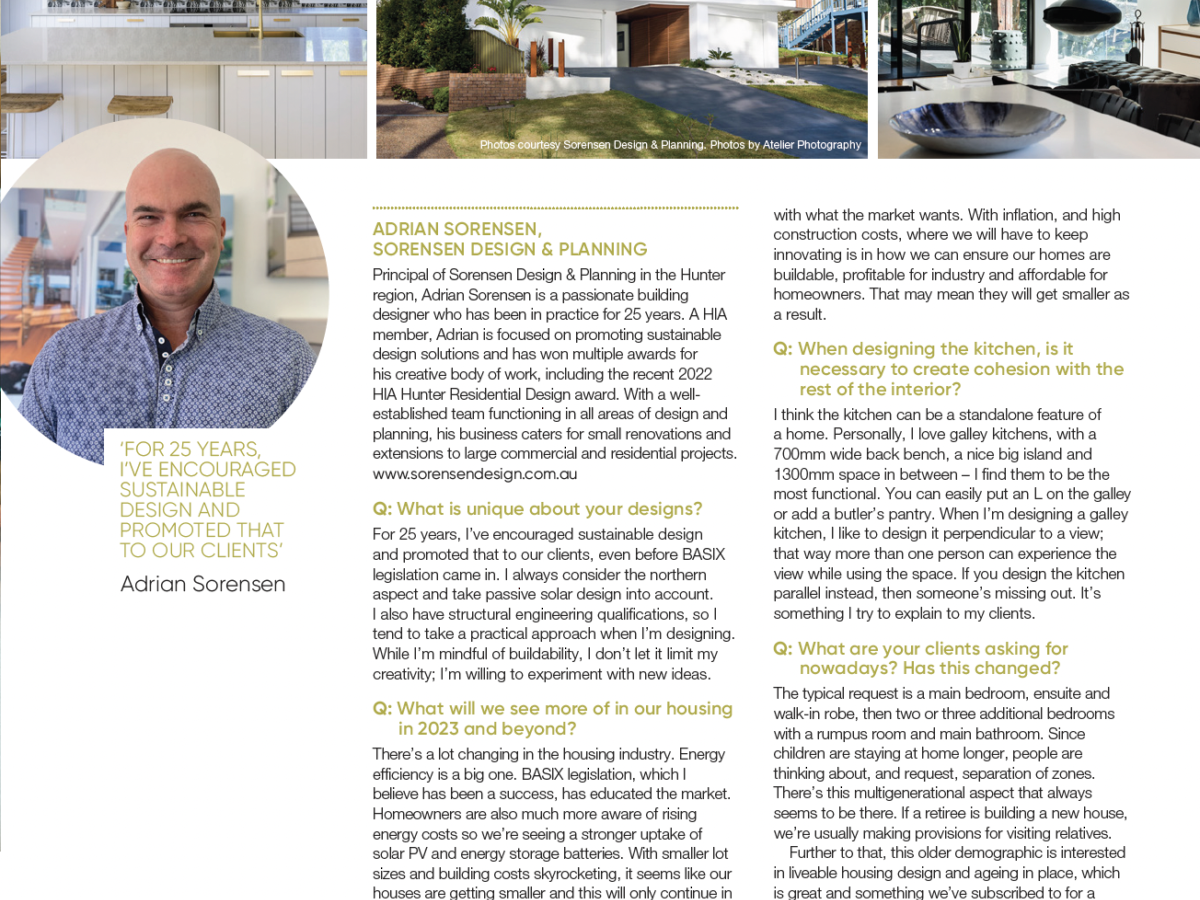 HIA Housing Magazine - Adrian Sorensen 2023 Interview 